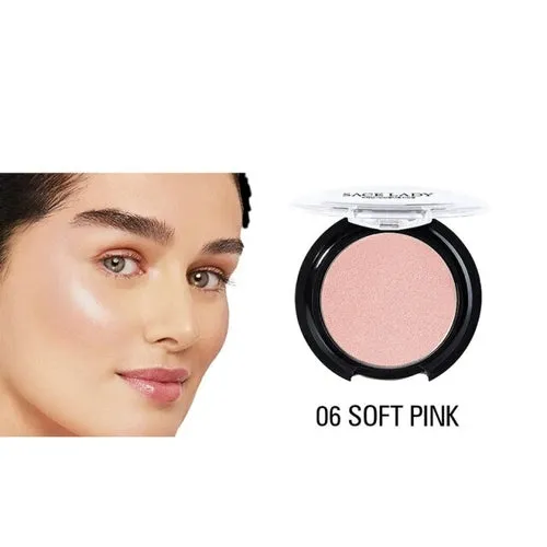 1 Pcs Shining Blush Smooth Makeup Face Contour Pink Orange Blusher