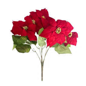 23" Red Poinsettia Bush with 6 Stems 58854-RD