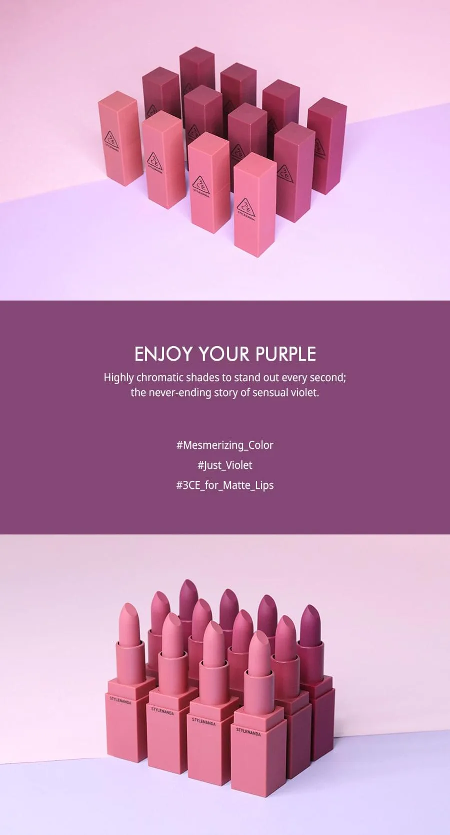 3CE - Supreme Violet Matte Lip Colour 225 Flexible