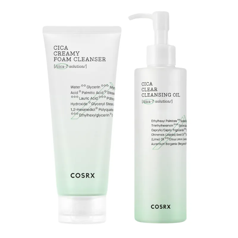 COSRX Pure Fit Cica Clear Cleansing Oil 200ml   Creamy Foam Cleanser 150ml SET