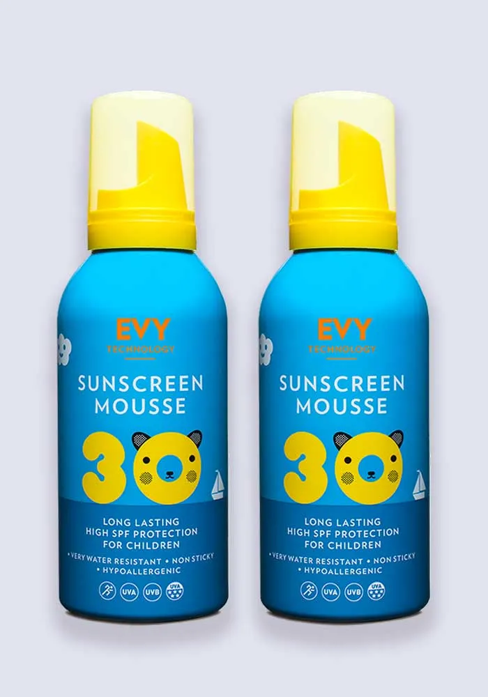 EVY Kids Sunscreen Mousse SPF 30 150ml - 2 Pack Saver