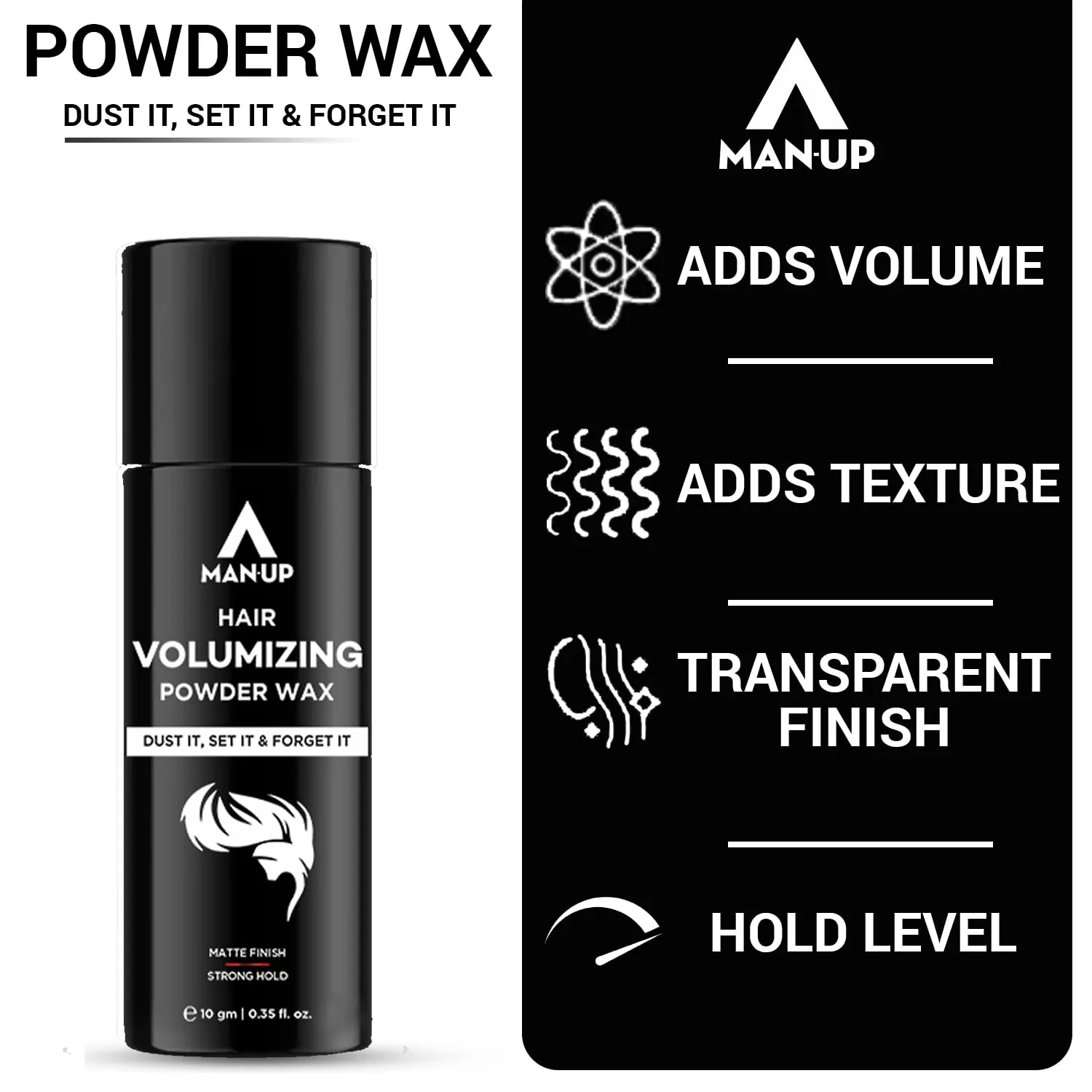 Man-Up Hair Volumizing Powder Wax For Men – 10gm & Hair Removal Cream Spray – 200ml (Combo Men's Kit)