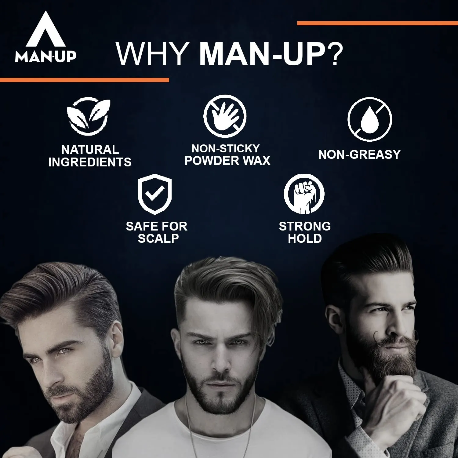 Man-Up Hair Volumizing Powder Wax For Men – 10gm & Hair Removal Cream Spray – 200ml (Combo Men's Kit)