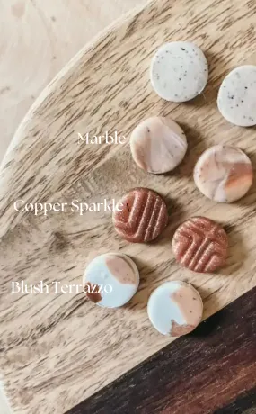 Neutral Polymer Clay Circle Studs