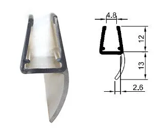 Shower Door 'Y' Jamb Seal with Soft Leg for 6mm (1/4") and 8mm (5/16") Glass