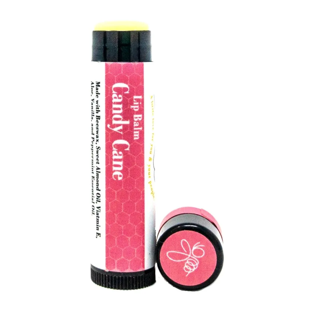 Sister Bees Candy Cane All Natural Beeswax Lip Balm