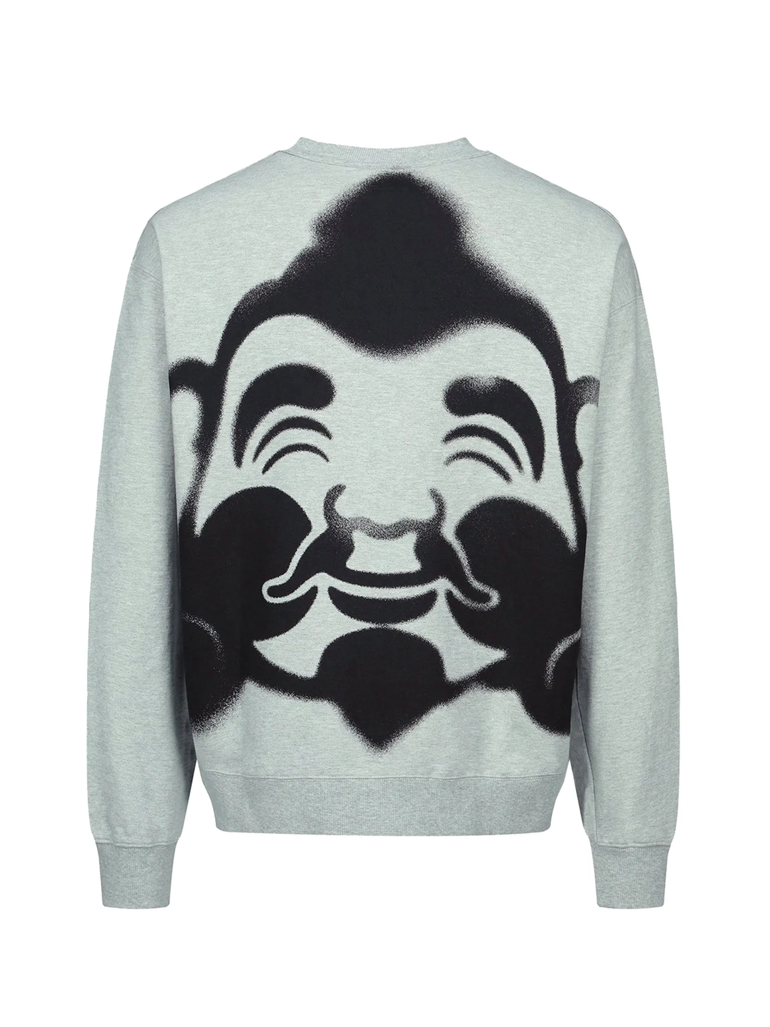 Spray-effect Godhead Print Sweatshirt with Seagull Embroidery