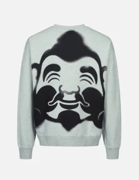 Spray-effect Godhead Print Sweatshirt with Seagull Embroidery